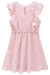 Vestido Infantil em Malha Plissada Rose Detalhes em Fios Prata e Babado - Infanti - La Mel Modas e Acessórios Kids