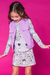 Vestido Infantil em Malha Canelada Bailarina e Colete em Sarja - Kukie - comprar online
