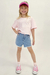Conjunto Infantil Blusa Boxy Over em M.Malha Beautiful e Short Jeans c/Aplique Strass Barbie - Infanti - comprar online
