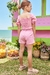 Conjunto Infantil Blusa Cropped Franzido Frontal e Shorts em Viscose Linho Flora by Infanti na internet