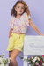 Conjunto Infantil Blusa Boxy em Viscose Borboletas e Shorts em Tricoline Flora by Infanti - comprar online