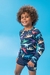 Camiseta Infantil Beach Wear Estampada Dinossauros Coloridos Proteção UV50+ - Brandili