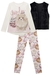 Trio Infantil Blusa ML em Cotton Dog Strass Pelos Legging FlyTech e Colete Pelos - Infanti