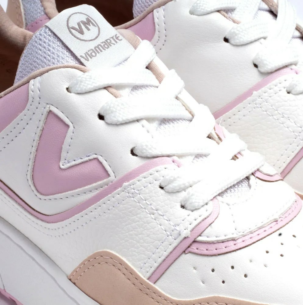 Tenis via marte branco com rosa 2025