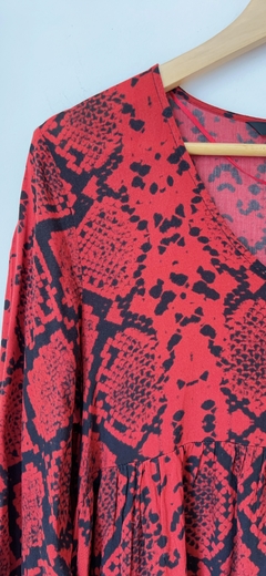 4310 Vestido Zara Reptil Rojo T.M - comprar online