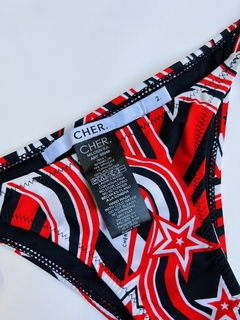 2314 Bombacha bikini Cher Negro/Rojo/Blanco T.2 - tienda online