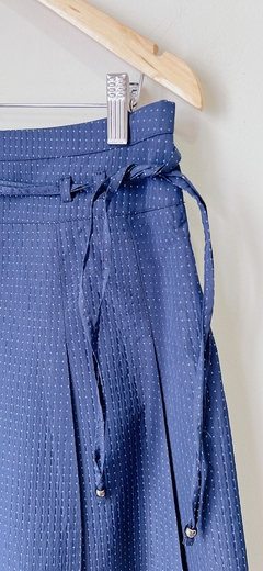 4453 Falda Azul marino pintitas T.L - comprar online