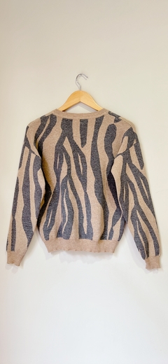 4542 Sweater Cebra Beige/Gris T.U (2) en internet