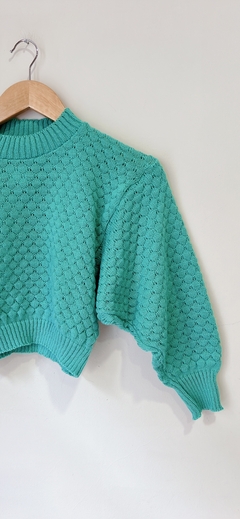 Art.6562 Sweater crop Aguamarina TU (1) - comprar online