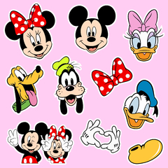 Pack 10 Stickers "Mickey-Minnie"