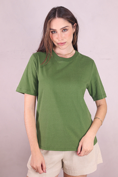 T-SHIRT ALGODÃO SOFT TOUCH VERDE FOLHA - loja online