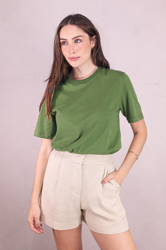 T-SHIRT ALGODÃO SOFT TOUCH VERDE FOLHA