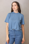 T-SHIRT NEW BASIC CARECA CROPPED BLUE SKY