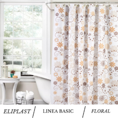 CORTINA DE BAÑO ELIPLAST LINEA BASIC (FLORAL BEIGE)