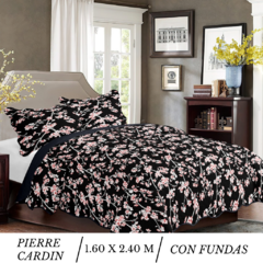 CUBRECAMAS P.CARDIN 1 1/2 PL (FLOR NEGRO)