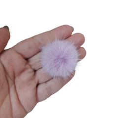 Pompom achatado 4,5cm LILÁS - 1 unidade