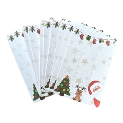 Tag papeleta estampada para laços 9x14cm NATAL PAPAI NOEL - 10 unidades