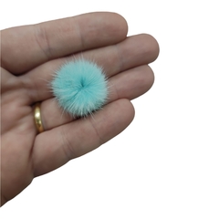 Pompom achatado 4,5cm VERDE ÁGUA - 1 unidade