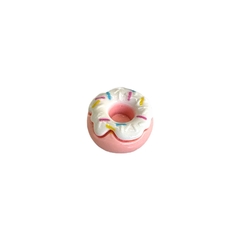 Aplique resina 2,0cm DONUTS ROSA / BRANCO - 1 unidade