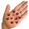 Mini aplique acrílico espelhado de borboleta VERMELHO 1cm - 10 unidades