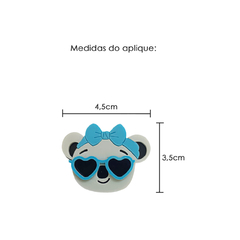 Aplique acrílico camada dupla KOALA ÓCULOS AZUL - 1 unidade - comprar online