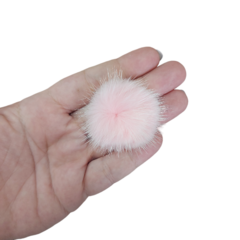 Pompom achatado 4,5cm ROSA BEBÊ - 1 unidade