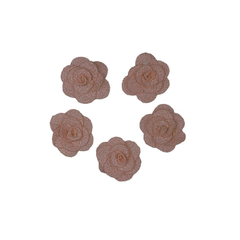 Aplique flor poliéster NUDE ROSÊ 3cm - 5 unidades