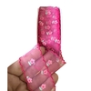 Fita organza estampada com borda 38mm PINK - 1 metro