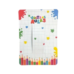 Tag papeleta estampada para laços 10x14cm ESCOLAR VOLTA ÀS AULAS - 10 unidades