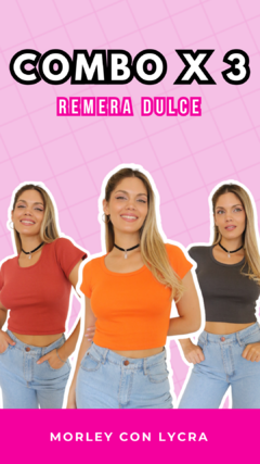 COMBO X 3 - Remera Dulce (morley lycra) en internet