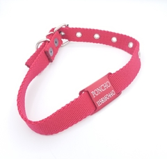 Chapita Pasador anodizado para collares de 2cm de ancho color rojo+collar rojo - comprar online