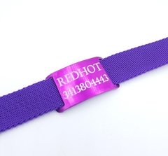 Chapita Pasador anodizado para collares de 3cm de ancho color violeta+ collar violeta - comprar online