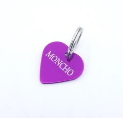 Chapita corazon anodizado color violeta en internet