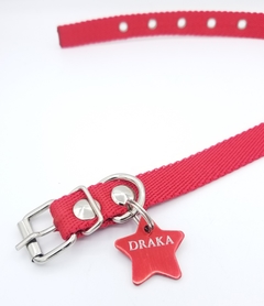 Chapita estrellita color rojo + collar rojo - comprar online