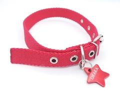 Chapita estrellita color rojo + collar rojo en internet