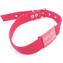 Chapita Pasador anodizado para collares de 3cm de ancho color Rojo + collar ROJO - comprar online