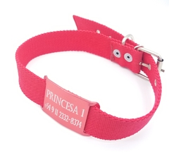 Chapita Pasador anodizado para collares de 3cm de ancho color Rojo + collar ROJO en internet