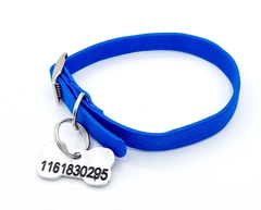 Chapita Small Bone + collar elastizado - Medallas para Perros