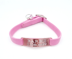 Chapita pasador de gatos rosa+ Collar elastizado rosa - tienda online