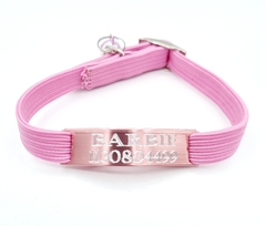 Chapita pasador de gatos rosa+ Collar elastizado rosa