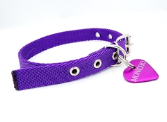Chapita De Aluminio Corazon + Collar Violeta 2cm - comprar online