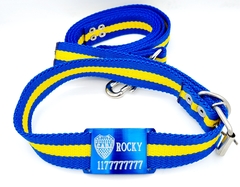 Combo Chapita+escudo+ Collar Y Correa Boca Juniors 3cm Ancho - Medallas para Perros