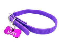 Chapita Small bone en color violeta + collar elastizado violeta - comprar online