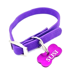 Chapita Small bone en color violeta + collar elastizado violeta en internet