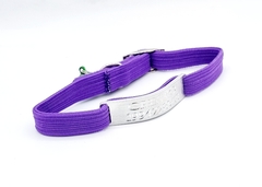 Chapita pasador de gatos natural+ Collar elastizado Violeta - comprar online