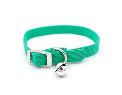 Collar Elastizado de Gatos Verde de 1cm de ancho