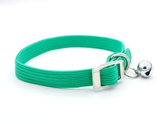 Collar Elastizado de Gatos Verde de 1cm de ancho - comprar online