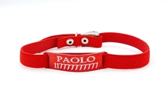 Chapita Gato Aluminio Rojo + collar Reforzado Elastizado Rojo