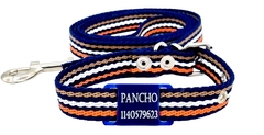 Chapita Perros Pasador AZUL +collar+ correa BUTTERFLY 2cm Ancho