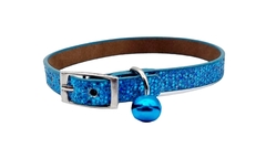 Collar De 1 Cm de ancho para gatos o perros pequeños Brillante Turquesa